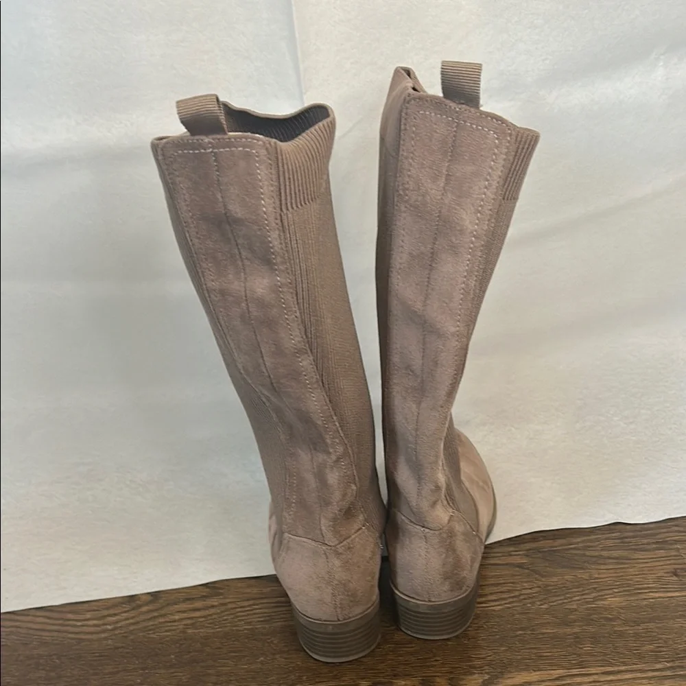 Steve Madden Tan Knee-High Boots with Suede Accents
